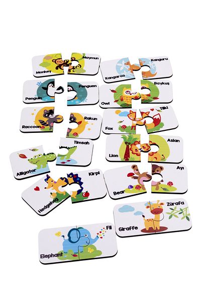 Ceo Design Animal Kingdom Double Puzzle Set - English and Turkish