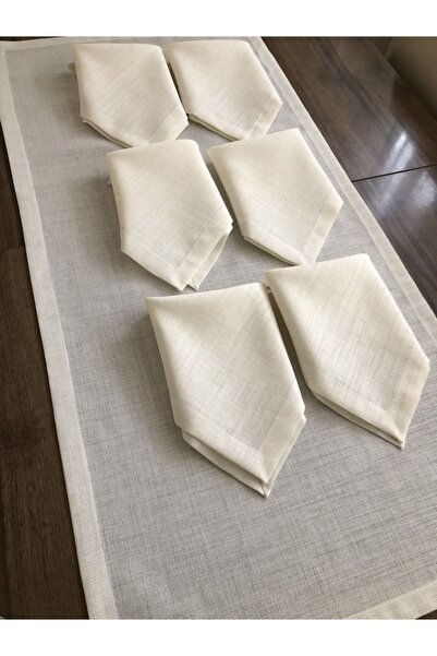 İpekce kanavice Linen Kumaş Peçete Runner Takımı