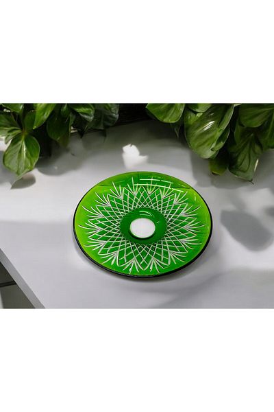 Paşabahçe Footless Handcrafted Cutting Decor Presentation Plate