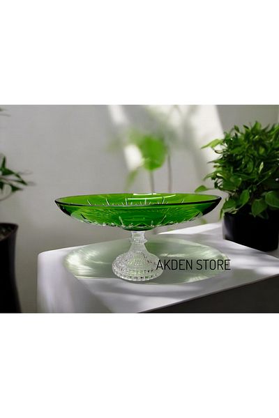 Paşabahçe Standing Handcrafted Decorated Presentation Plate
