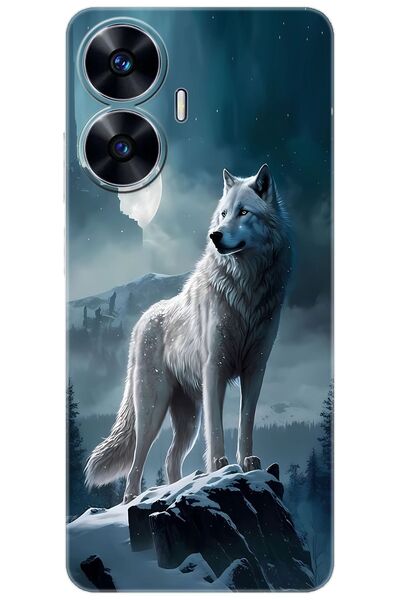 realme C55 (RMX3710) Uyumlu Kılıf Desen Baskılı Silikon Kurt STK:683 CP-VF9XUCS