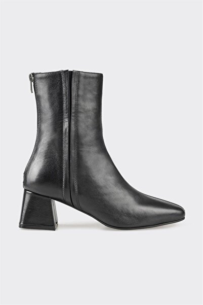 Elle Shoes Siyah Deri Kadın Klasik Bot