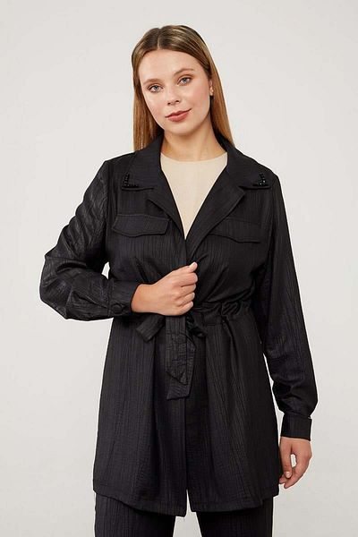 Levidor - Pocket Cover Jacket Set with Tunnel Waist