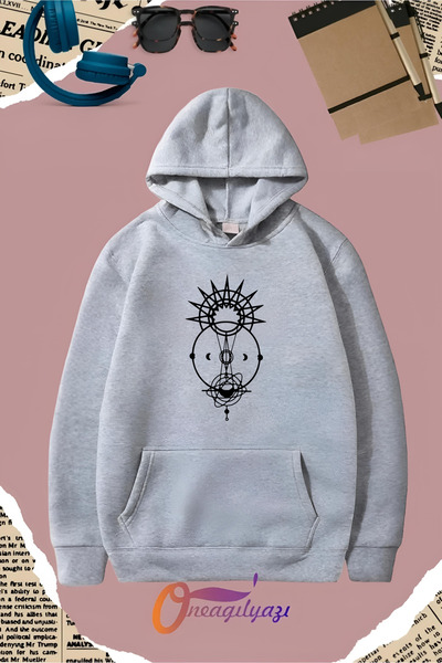 oneagılyazı Sun Moon Štampano Sa kapuljačom Dukserica