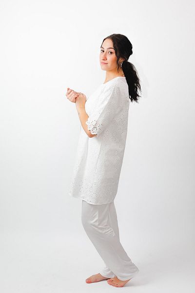 cotonhause Maternity Pajamas and Dressing Gown Set - Natural Fabric, 100% Cotton, Soft 24570
