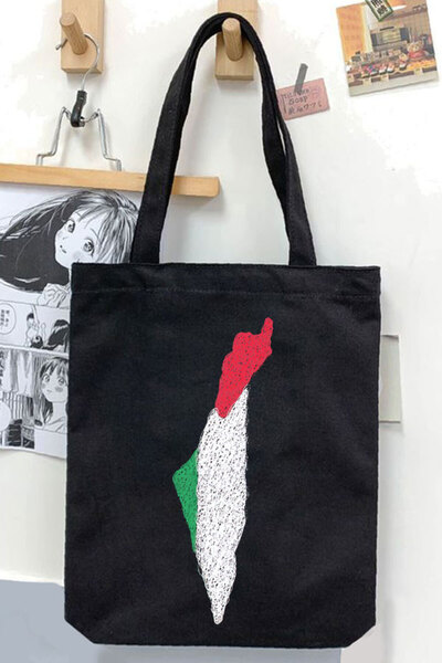 Darkhane حقيبة قماش جبردين سوداء للجنسين - فلسطين
