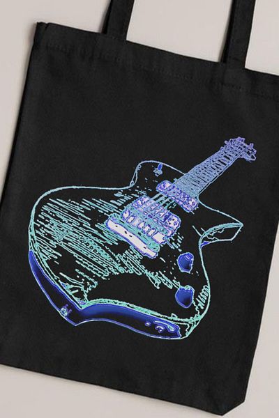 Darkhane Black Gabardine Canvas Bag - Unisex Electric Guitar Bag