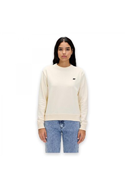 Bad Bear 23.04.12.001 سويت شيرت رجالي أساسي برقبة دائرية باللون الأبيض