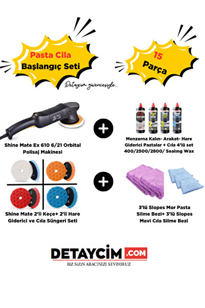 Shine Mate 15 Parça Pasta Cila Başlangıç Seti- Polisaj Makinesi/4 ad. Pasta/2...