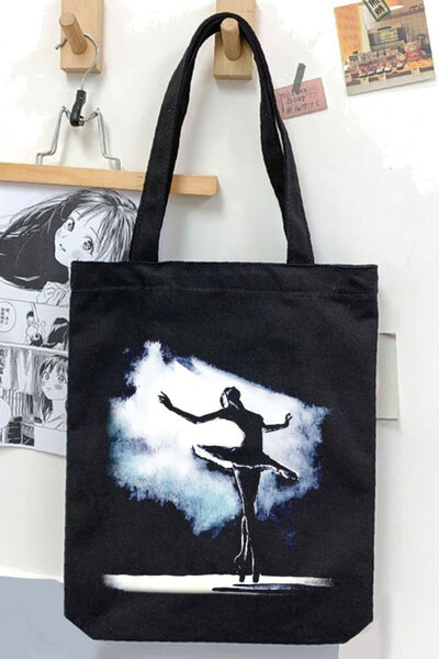 Darkhane Black Gabardine Ballet Unisex Canvas Bag