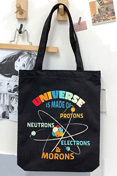 Darkhane Black Gabardine Physicist Unisex Canvas Bag