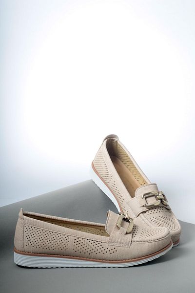 ayakkabiyolla Orthopedic Women's Shoes - Gold Belt Detailed