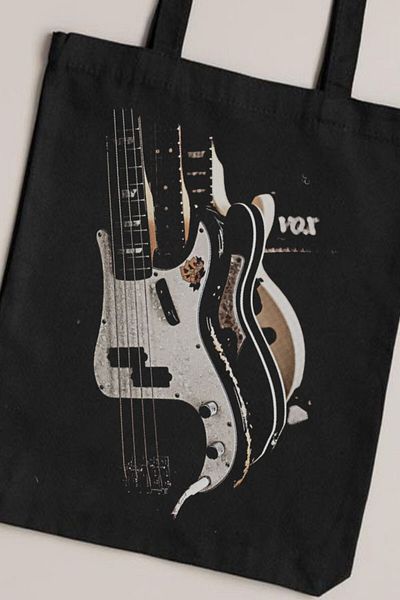 Darkhane Black Gabardine Canvas Bag - Unisex Electric Guitar Bag