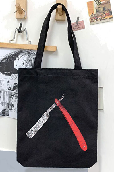 Darkhane Berber Kuaför Ustura Siyah Unisex Kanvas Çanta Gabardin Canvas