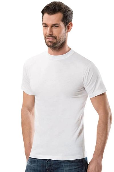 anıt iç giyim Men's Large Size 5 Pieces Cotton Undershirt - Crew Neck, Short Sleeve (Fanilla)