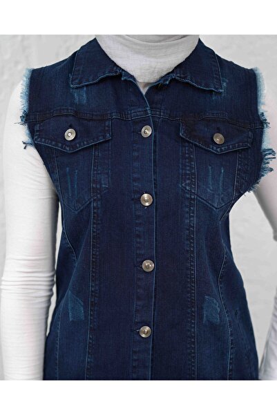 sorisso Vestă din denim Detaliu ciucuri