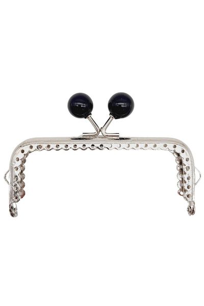 angel çanta aksesuar Poșetă neagră din metal argintiu Angel 10,5 cm - Clip portofel dreptunghiular în vrac, model Bursu 2