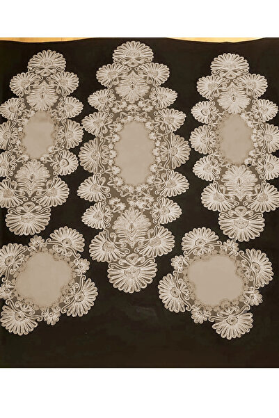 Çt Çeyizci Tekstil Βελούδινο Σετ Σαλονιού - Σετ Τραπεζομάντιλο Δαντελένιο 5 τεμαχίων