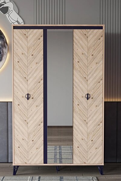 MODAMED Arda Atlantik Çam 3 Kapaklı Gardırop