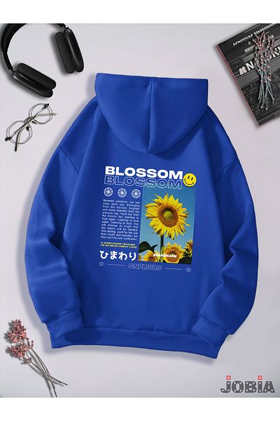 Joza Outdoors Унисекс, за жени и мъже, с щампа на цвете и гръб, цветен повдигнат полар с качулка