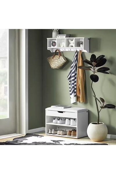 YURKUR MOBİLYA Ayakkabılık ayakkabı rafı oturaklı ayakkabı sandığı