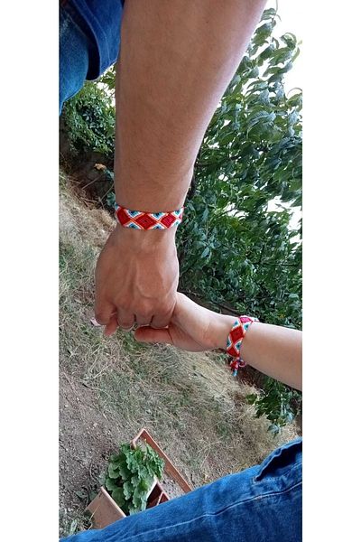 Şengül Handmade Rope 2-Piece Pair, Friend, Lover Knitted Bracelet