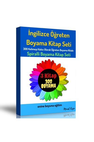 Enine Boyuna Eğitim English Teaching Coloring Book Set (3 Spiral Books)
