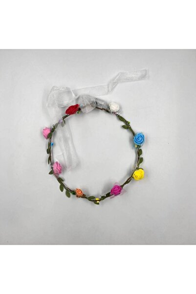 kidspartim Renkli Çiçekli Çember Işıklı Taç