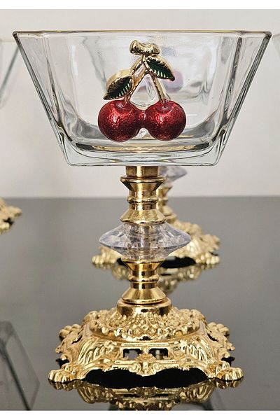 atabey home collection طقم أكواب وعاء صب Magnolia متعرج مكون من 6 قطع