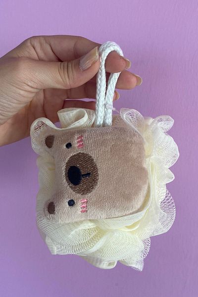 TAKIŞTIR Cream Color Teddy Bear Figured Ball Washcloth