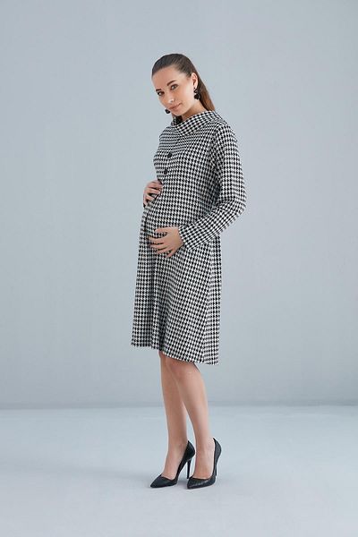 LİYACA Regular Maternity Tunic Dress Degaje Collar Crowbar