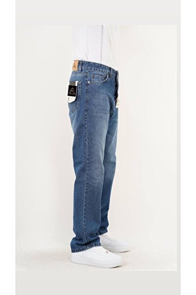oraystore Koyu Mavi Taşlamalı Baggy Pantolon