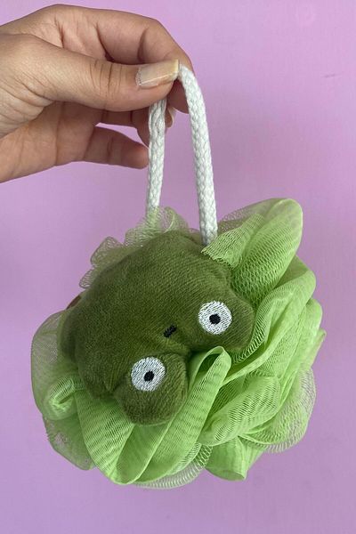 TAKIŞTIR Green Color Frog Figured Ball Washcloth