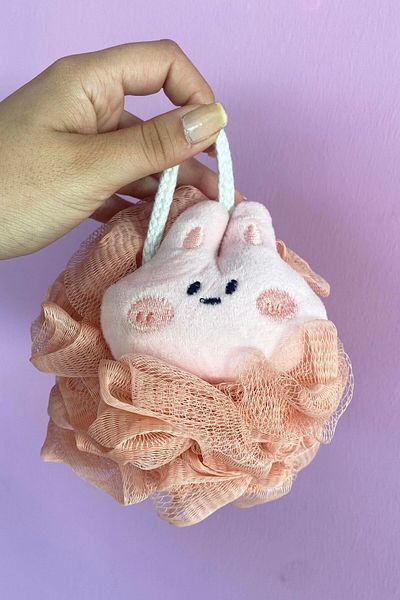 TAKIŞTIR Pink Color Rabbit Figured Ball Washcloth