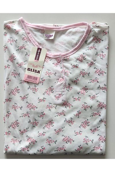 Glisa Battal Size Floral Patterned Long Sleeve Mother's Pajamas Set - 4525