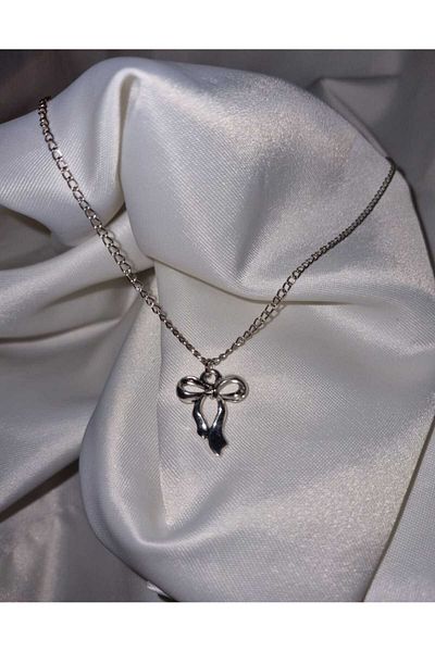 Crosswonder Y2K Coquette Bow Chain Necklace