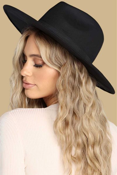 Trenderrs Black Unisex Fedora Hat