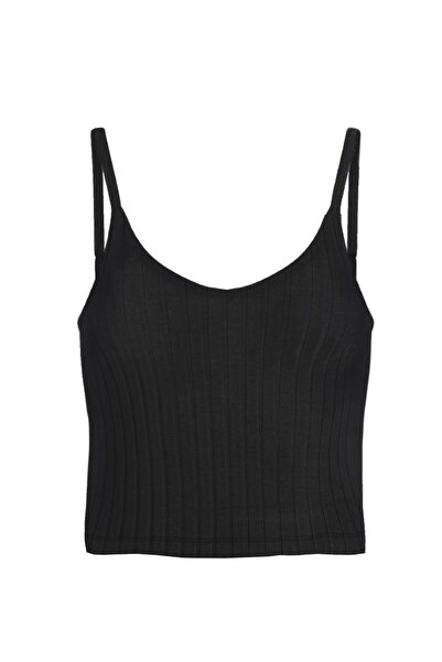 Simi Underwear Essential Rib Kadın Pamuklu İnce Askılı Crop Top