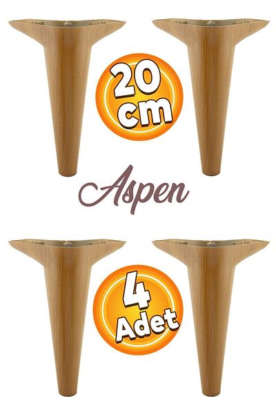 Badem10 Canapea de lux Aspen - Unitate TV și picior de consolă 20 cm nuc închis (4 buc.)