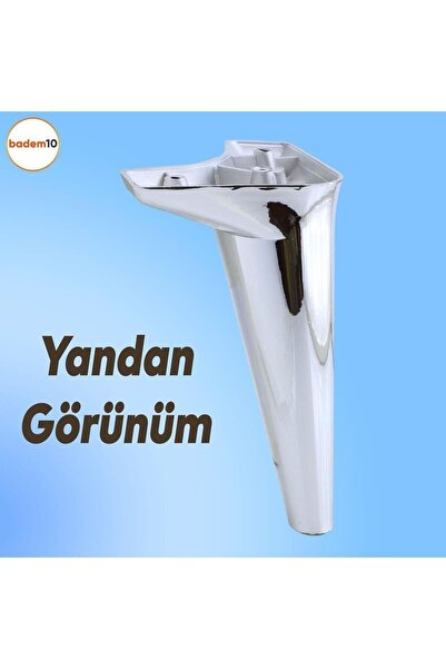 Badem10 Aspen Luxury Furniture Sofa Armchair Tv Unit Console Leg Feet 18 cm Chrome Leg (4 Pcs)