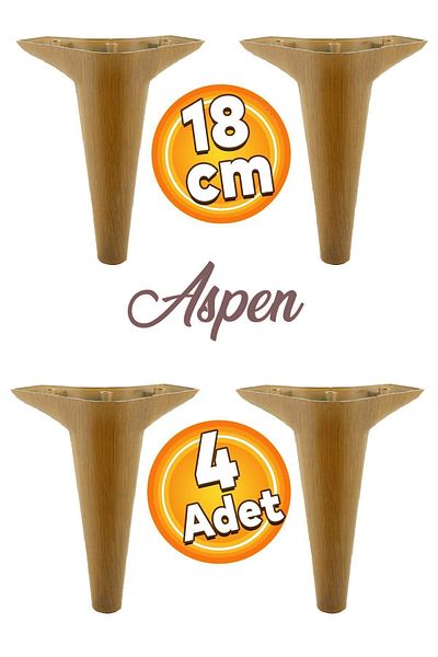 Badem10 Canapea de lux maro Aspen și consolă TV - picioare de 18 cm (4 bucăți)