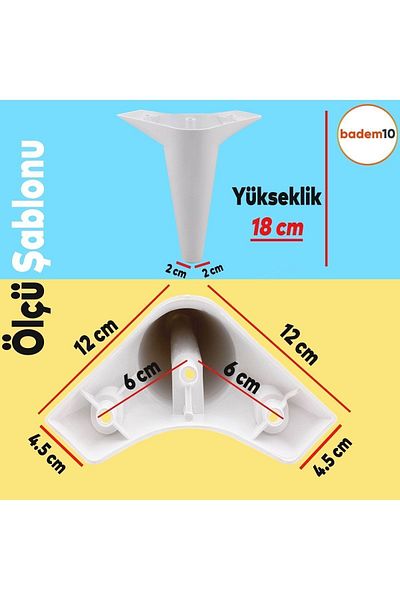 Badem10 Aspen Mobilier de lux Canapea Fotoliu Unitate TV Consolă Stâlp Picioare 18 Cm Picior alb