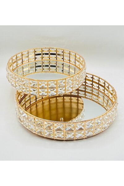 Furkan Crystal Decorative Stone 2 Pieces Tray