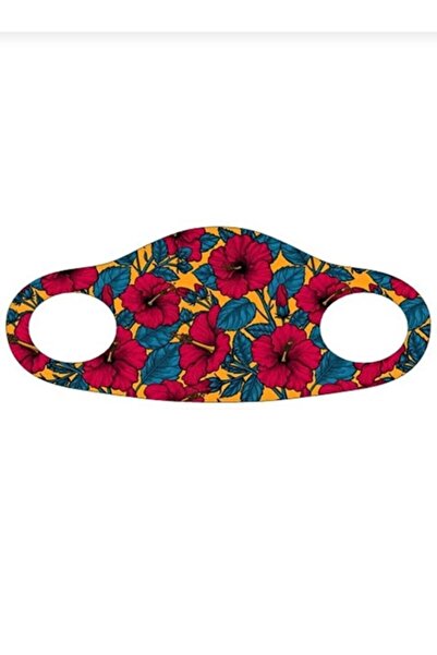 PETEK AKSESUAR Kadın Aksesuar Kırmızı Çiçek Maske
