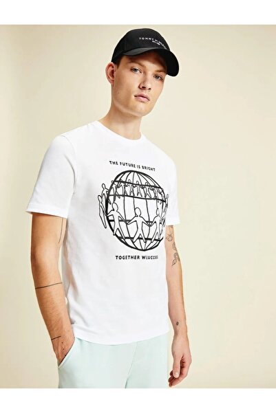 Tommy Hilfiger One Planet World Peace Logo 100% Cotton Men's T-Shirt