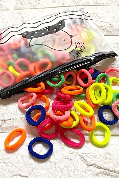 PETEK AKSESUAR 100 Pieces Elastic Buckle with Colorful Bag