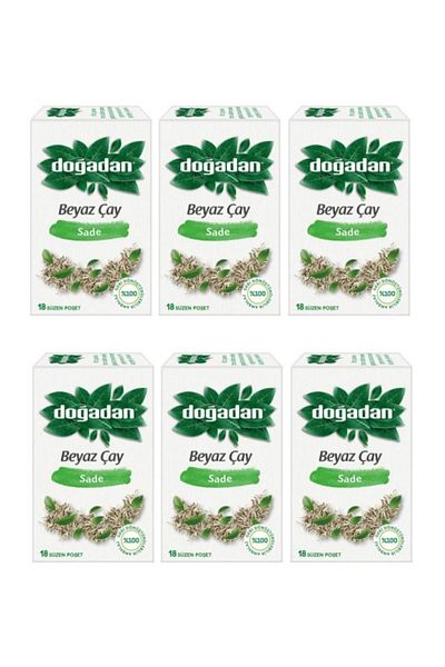 Doğadan White Tea Plain Set of 18 - 6 Pieces