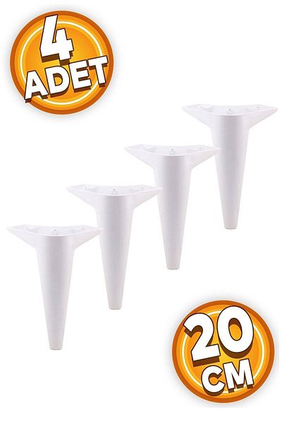 Badem10 Aspen Mobilier de lux Canapea Fotoliu Unitate TV Consolă Picior Picioare 20 Cm Picior alb (4 buc.)