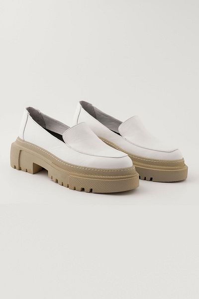 CZ London Genuine Leather Women's Moccasin Thick Serrated Sole Shoes