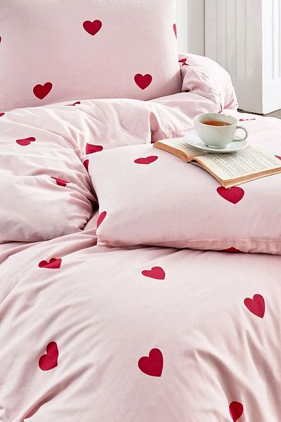 INTER Z Knidos Heart Series - Single Patterned Bedding Set